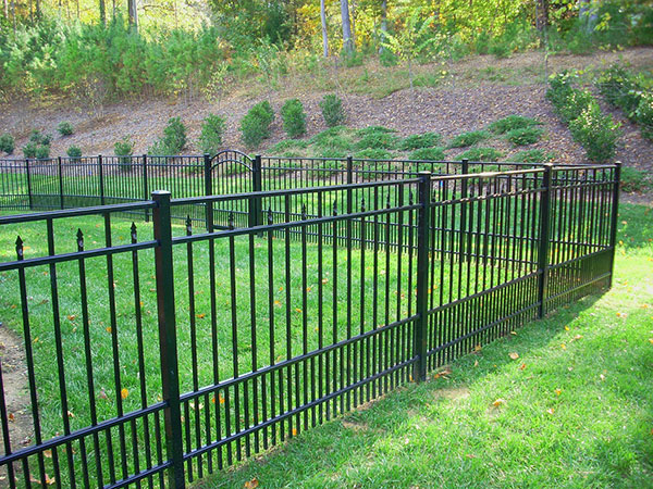 rolling gate black commercial wrought iron fence